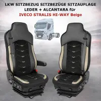 PRO-GROUP LKW SITZBEZUG SITZBEZÜGE SITZAUFLAGE LEDER + ALCANTARA IVECO STRALIS HI-WAY Beige