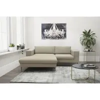 Domo Ecksofa "Modica kompakt und elegant, Breite 244, L-Form", braun (schlamm), B:244cm H:83cm T:173cm, 100% Polyester, Sofas, Ecksofa, Auch in Cord, Fußhöhe passend für gängige Saugroboter