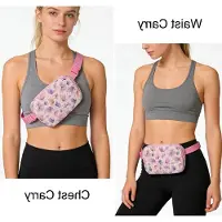 Markenlos Hüfttasche Damen Polyester rosa, verstellbarer Schulterriemen