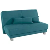 Home affaire Schlafsofa "Gina", blau (türkis), B:140cm H:86cm T:195cm, Sofas, Schlafsofa, mit einem Handgriff vom Sofa zum Bett