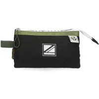Pepe Jeans Luca Federmäppchen, dreifach, Schwarz, 22 x 12 x 5 cm, Polyester, Sch