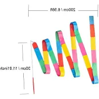Markenlos Set aus 9 bunten Tanzbändern von 2 Metern für rhythmische Gymnastik und kreative Tanzaufführungen
