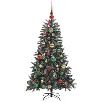 vidaXL Künstlicher Weihnachtsbaum Grün 120 cm PVC, Plastik und Stahl