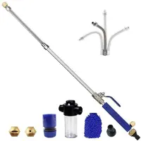 Merkloos Hochdruckschlauch - Hochdruck-Spritzpistole - Gartenspritzpistole - Flexibler Gartenschlauch - Aluminiumlegierung - Inklusive Zubehör