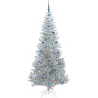 vidaXL Weihnachtsbaum Silber 210 cm PET