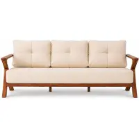AEA 3-Sitzer Gartensofa Modern Beige Kissen Elegant Stilvoll Komfort