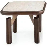 AEA Kaffeetisch Moderner Stil Beige Braun Travertin Elegant Hochwertig