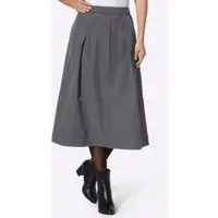 HEINE Schlupfrock , Damen, Gr. 44, grau (anthrazit), 100% Polyester, unifarben, wadenlang, Röcke Schlupfrock