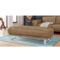 W.Schillig Hocker "montanaa", braun (fango z69), B:141cm H:42cm T:61cm, Hocker, Hocker, mit Metallkufen in Chrom glänzend, Breite 141 cm
