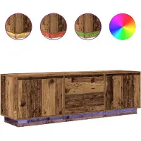 vidaXL TV-Schrank mit LED-Leuchten Altholz-Optik 160,5x41x50 cm