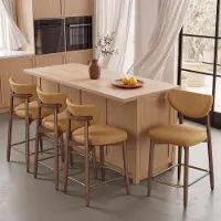 Vasagle Barhocker 4er Set, mit Massivholzbeinen, ergonomischer Rückenlehne