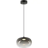 Milagro Lighting LED-Pendellampe Vaso, rauchgrau, Ø 18 cm, Glas