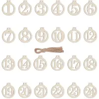 OEM Holzzahlen 1-24 für Adventskalender, rund, Ø 4 cm, Naturholz