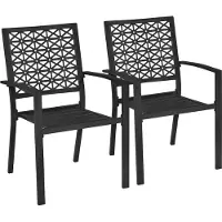 Yaheetech 2-er Set Metallstuhl Outdoor-Esszimmerstuhl bis 136 KG Belastbar Stape