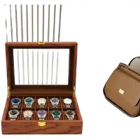 OEM Uhrenbox, Holzfurnier-Material, Abmessungen 29 x 21 x 8 cm, 10 Fächer, Fachgröße 4,5 x 9 cm, Bruttogewicht 1,6 kg