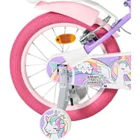 Kubbinga B.V. Volare Unicorn Kinderfahrrad – Mädchen – 16 Zoll – Lila – Zwei Handbremsen