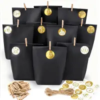 Dripio Adventskalender zum Befüllen, schwarz, Papier und Holz