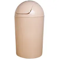 OKKO Mülleimer 25 Liter Weiß aus Kunststoff mit Deckel 60 cm Höhe ohne Pedal
