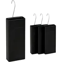 Relaxdays Luftbefeuchter Heizung, 4er Set, Wasserverdunster für Heizkörper, inkl. Haken zum Aufhängen, Keramik, schwarz
