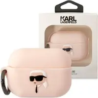 Karl Lagerfeld KLAP2RUNIKP AirPods Pro 2 (2022/2023) Hülle pink/pink Silikon Karl Kopf 3D