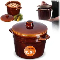 Kadax Gärbehälter für Hausbrauereien "Athena", Sauerkrautgärtopf, Tonfass, Topf 2,5L