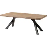MASSIVMOEBEL24.DE Baumtisch Mango 220x100x76 beige lackiert / A-Gestell anthrazit matt FREEFORM 5
