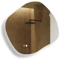 Artforma Badspiegel 84x74cm - Rautemit LED Beleuchtung - LED Dual und Touchsensor und Heizmatte