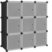 Songmics Regalsystem,Schuhregal,Set aus 9 Würfeln, Kleiderschrank aus Kunststoff