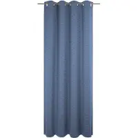 Wirth Vorhang "Trondheim B", blau (royalblau), B:132cm H:215cm, Chenille, Polyacryl, Gardinen, Vorhang