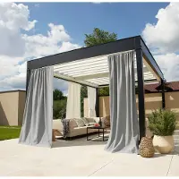 Neutex For You! Vorhang nach Maß NEUTEX FOR YOU "Outdoorvorhang SOLERO", grau, B:350cm H:245cm, Jacquard, Obermaterial: 100% Polyacryl, Gardinen nach Maß, Vorhang nach Maß, Uni Outdoorvorhang mit leichter Struktur