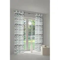 Wirth Vorhang "Berlare", grün (mint), B:131cm H:245cm, Jacquard, Baumwolle, Polyester, Gardinen, Vorhang