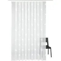 Weckbrodt Gardine "Jacquardstore BL-MW", weiß, B:220cm H:95cm, Polyester, Gardinen, Gardine, feste Falten, Jacquard, Allover, Beschwerungsband, nach Maß