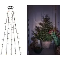 Konstsmide LED-Baummantel, Energieeffizienz: G, grün, Dioden 250 Stk. Flammen 250 Stk., Gesamtlänge 8m, Lichterketten, LED Lichterkette mit Ring Ø 11, mit Globes, 5 Stränge à 50 Dioden, LED-Baummantel