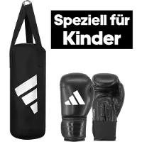 Adidas Boxsack PERFORMANCE "Junior Boxing Set", schwarz, Boxsäcke, B/H/L: 19cm x 43cm, Boxsack, B:19cm H:43cm