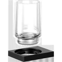 Keuco EDITION 11 Glashalter, Echt-Kristallglas, 11150379000, Farbe: Schwarz Matt