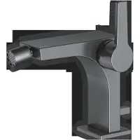 Keuco EDITION 11 Einhebel-Bidetmischer, Ausladung 139mm, mit Ablaufgarnitur, 51109130000, Farbe: Schwarzchrom gebürstet