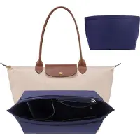 Markenlos Vilten Taschenorganizer mit mehreren Taschen, groß für Tote Bag, blau, M