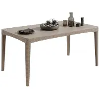 Dmora Outdoor-Tisch Salmon 160x90x74h cm, Grau-Taupe, 6 Sitzplätze, UV-beständig