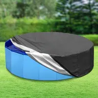 OEM Opvouwbare Schwimmbeckenabdeckung - 420D Oxford Stoff mit Riemenzug - Wasser- und Staubdicht - für Hunde und Haustiere geeignet - Schwarz - 160x30 cm
