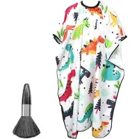 OEM Wasserdichte Kapperset für Kinder mit Dinosauriern, Schnappverschluss und Bürste - 140x102 cm, Ideal für Frisieren und Stylen von Haar für Jungen und Mädchen