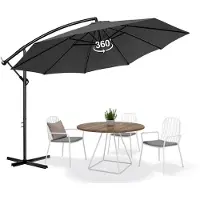 Sonstiges Ampelschirm 350cm Anthrazit UV-Schutz wasserdicht 360° drehbar windstabil Aluminiumrahmen