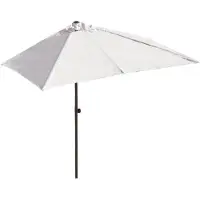 Sonstiges Halb-Sonnenschirm Rechteckig 250x130cm Off-white Wasserabweisendes Polyester Stahlgestell UV 30+