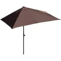 Sonstiges Halb-Sonnenschirm Rechteckig 250x130cm Coffee Wasserabweisendes Polyester Stahlgestell UV 30+
