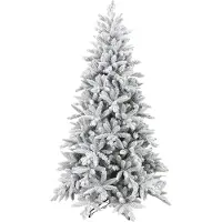 Youjia Weihnachtsbaum 180 cm, schneebedeckt, flammhemmend, Metallfuß, formbare Äste, Grün