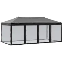 vidaXL Partyzelt Faltbar mit Seitenwänden Schwarz 3x6 m