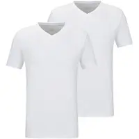 Falke 2-Pack Herren T-Shirt Daily Comfort, XXL, Weiß, Uni, Baumwolle