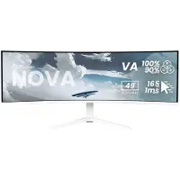 AROZZI Nova 49" Gaming Monitor - Gebogen - DQHD VA - 165Hz - USB-C - Weiß
