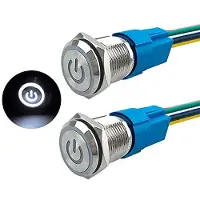 Merkloos Druckknopschalter 16mm - Selbstverriegelnd - IP67 - 12V/24V