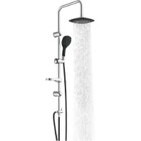 Eisl Duschset DUSCHTRAUM, Regendusche ohne Armatur, Duschsystem mit Kopfbrause Duschbrause, Dusche Chrom/Schwarz