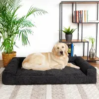 Stanis³aw Jurga Hundebett, Haustiermatratze, Katzenbett, Hundekissen, Hundekorb, Hundesofa, Liegeplatz für Hund, Orthopädische, Hundemöbel, Schwarz, 80x55 cm